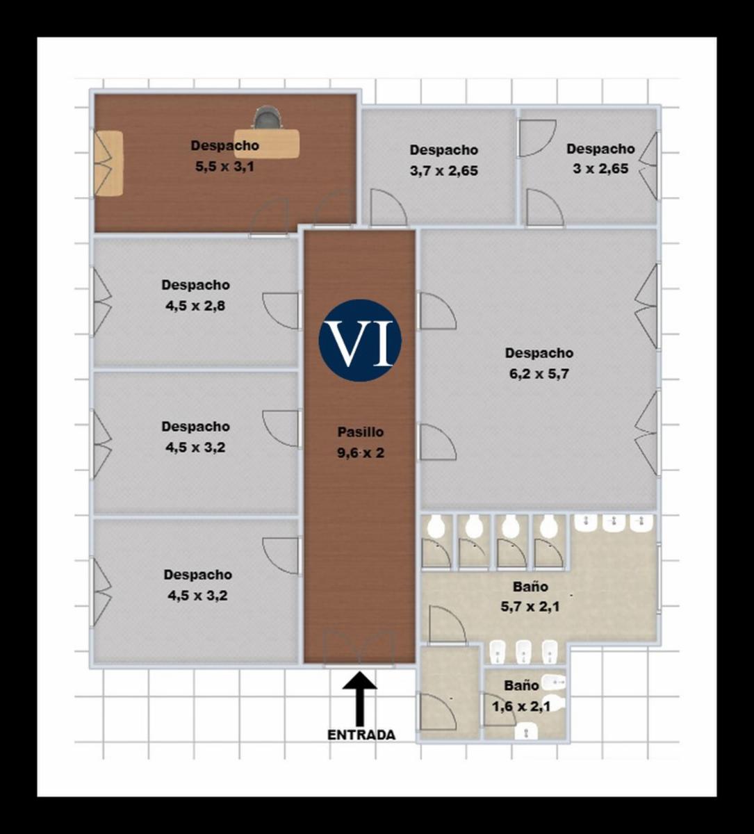 Oficina de 7 despachos en San Nicolás - Orientación Norte - 150m² - 8