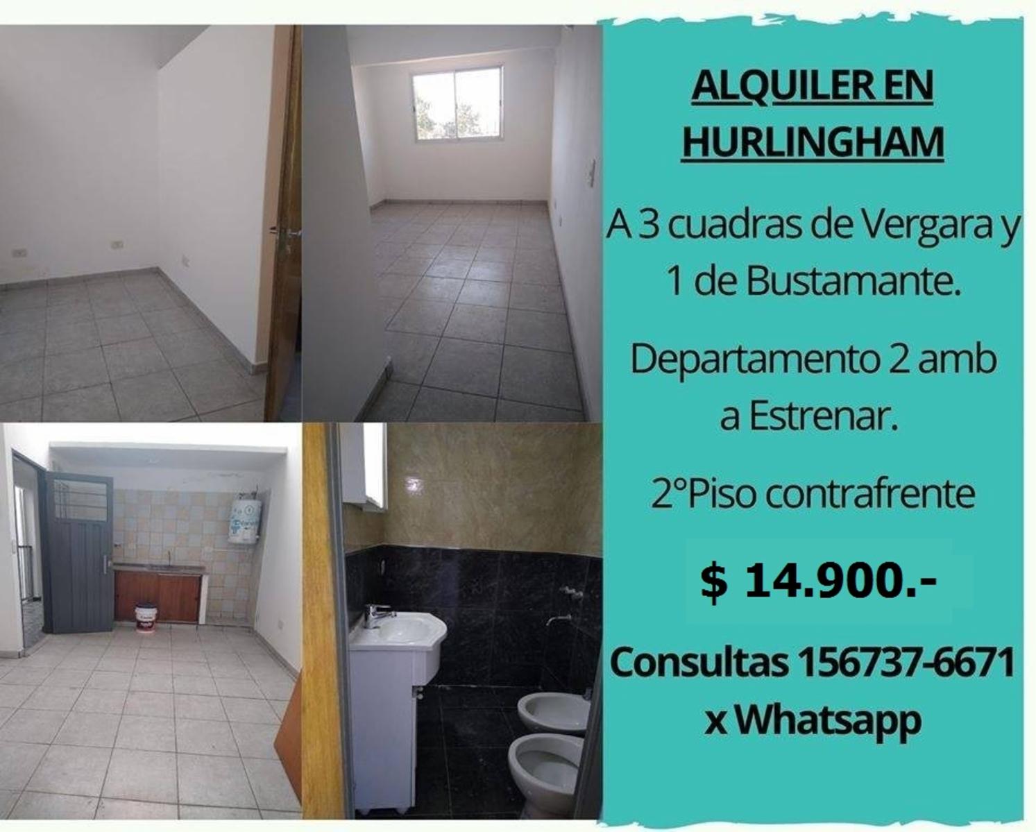 ALQUILETO DEPTOS 1 Y 2 AMB A ESTRENAR - A 3 C DE AV VERGARA AL 3200 - HURLINGHAM - 2
