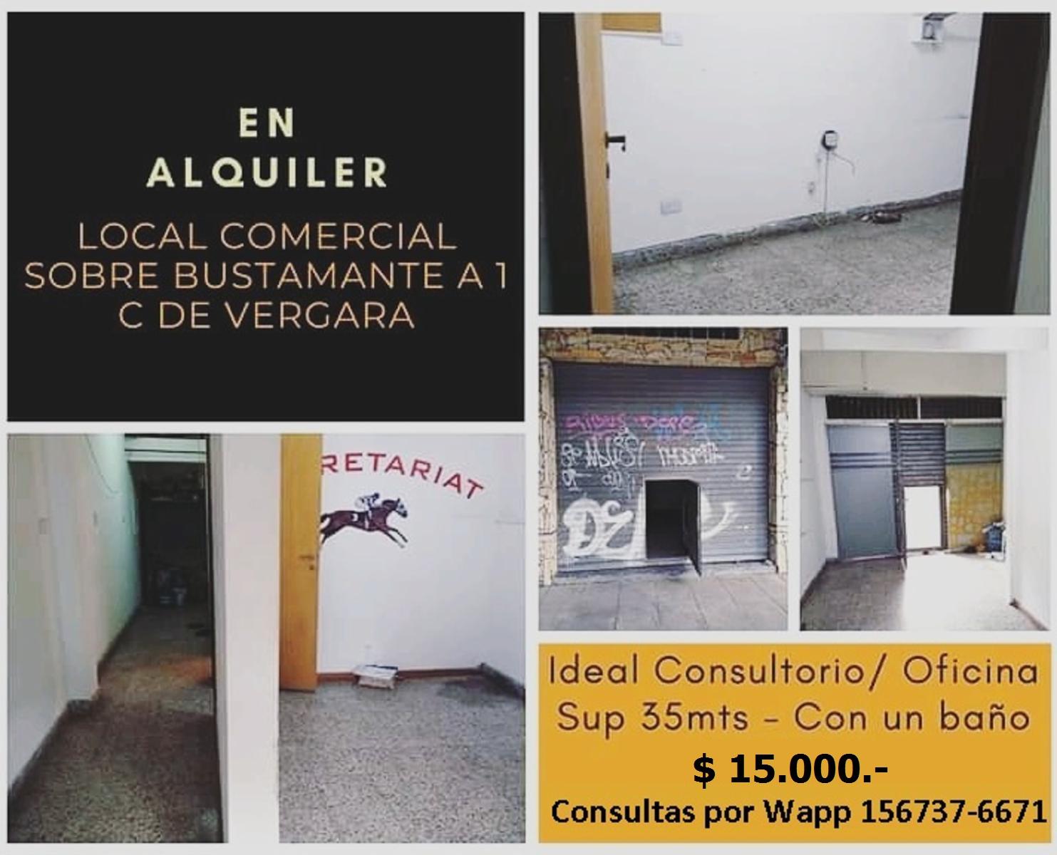 ALQUILO LOCAL COMERCIAL 35mts - BUSTAMANTE A 100MTS DE AV VERGARA - HURLINGHAM - 1