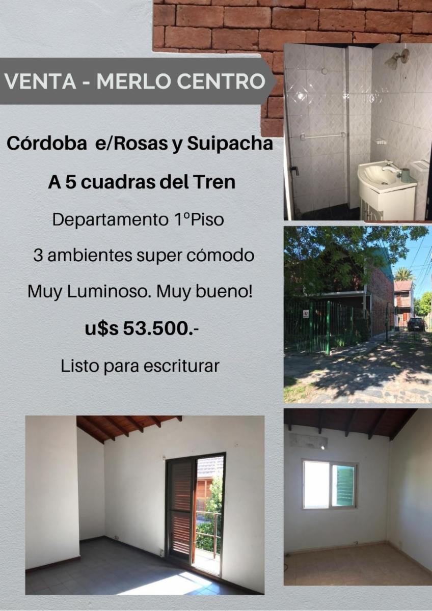 Departamento 3 ambientes - MUY BUENO - MERLO CENTRO