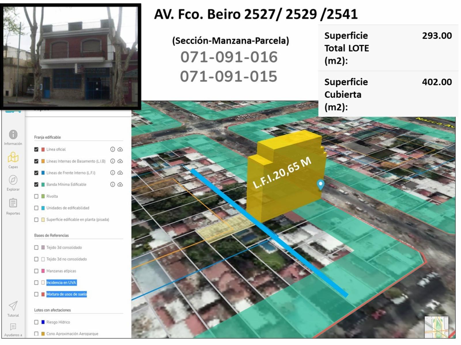 VENTA 2 LOTES EN BLOCK - 7 PISOS + 2 RETIROS - 7
