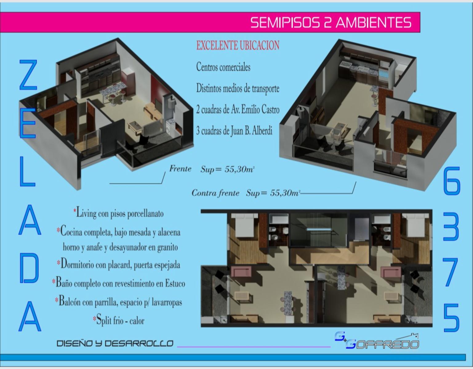 Venta en pozo semipisos de 2 amb. en Mataderos