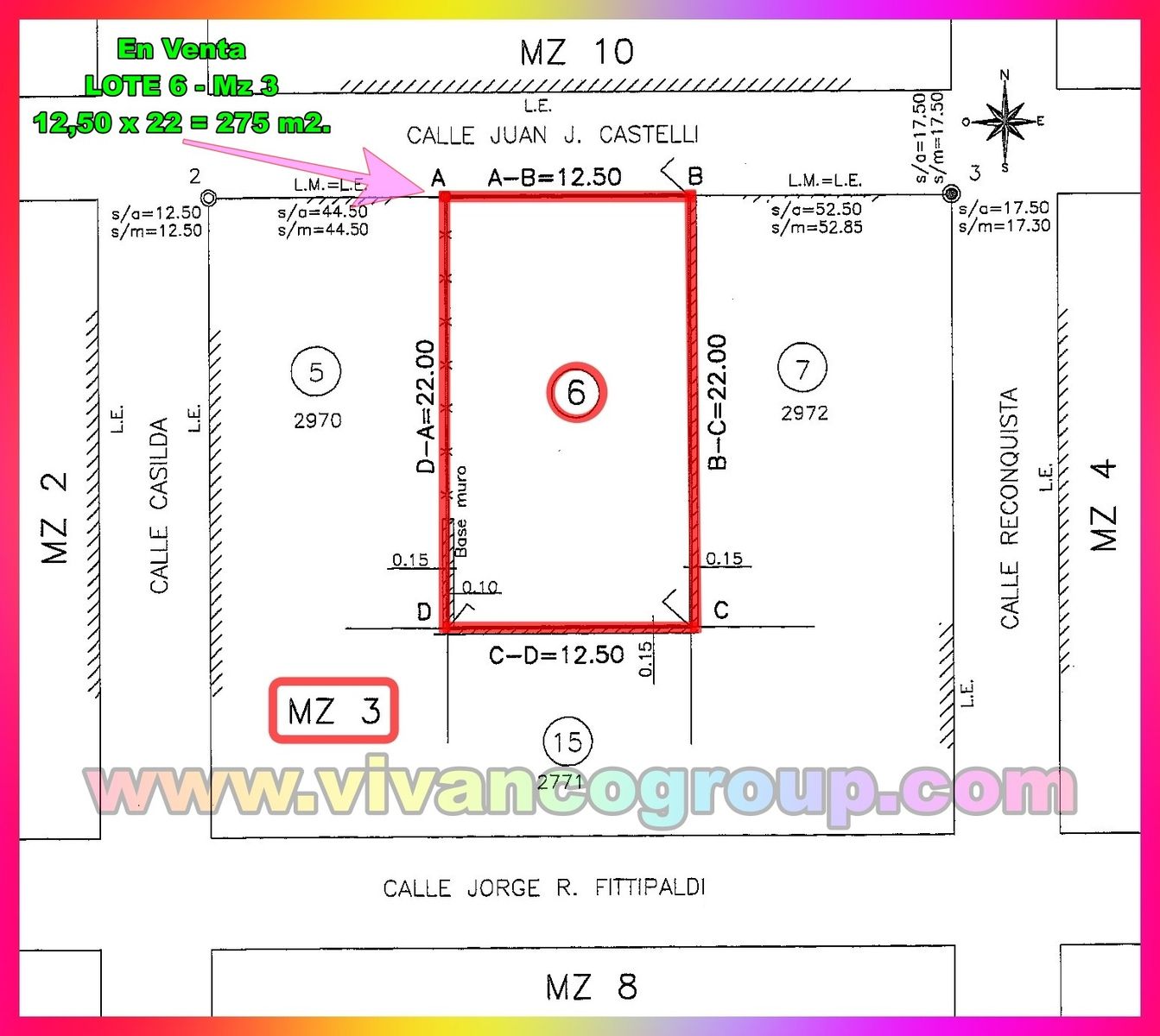 Se vende Terreno baldío de 275 m2. calle Castellial4.000,Neuquéncapital, Provincia de Neuquén. — foto 5