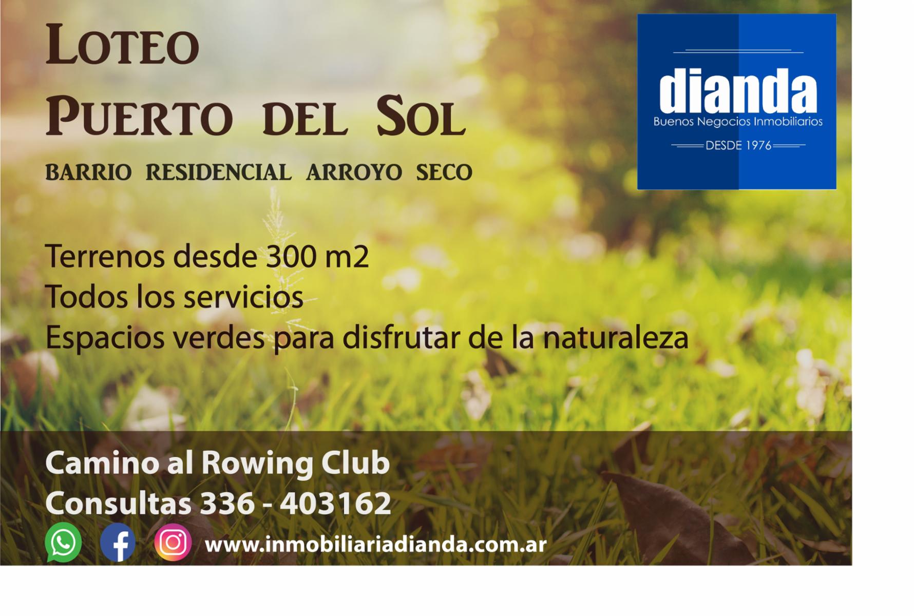 Compra tu terreno en Barrio Puerto del Sol Arroyo Seco - Camino al Rowing Club