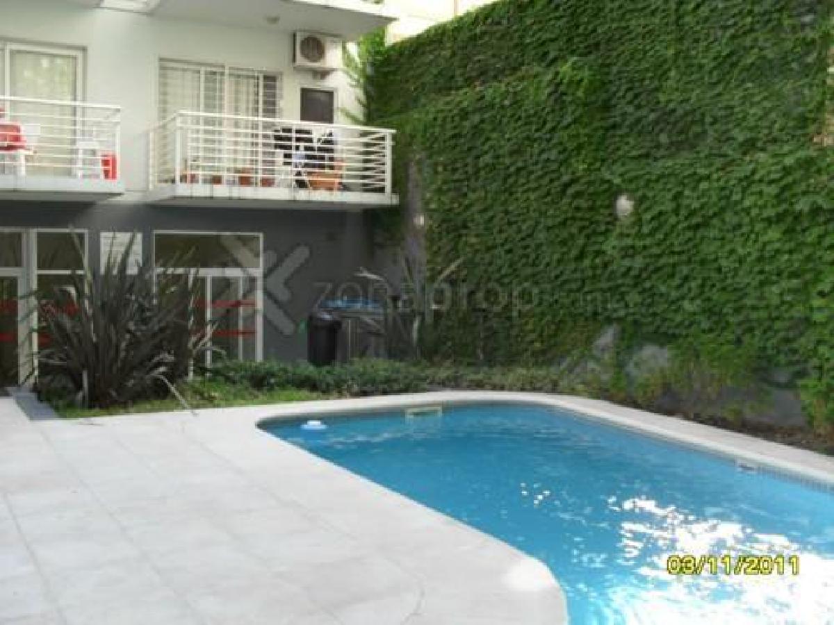 depto. Villa Urquiza OLazabal 5400, frente monoambiente con balcón amueblado y equipado para 2 personas, aire acondicionado, piscina, parrillas, laundry — foto 7