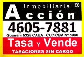Casa 3 a 4 amb c/fdo. libre terr. 8,66, x43 V. Lugano Acción Inmobiliaria - 1
