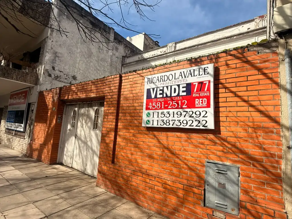Venta Terreno, 8mts frente, 34mts fondo,- Villa General Mitre - 1