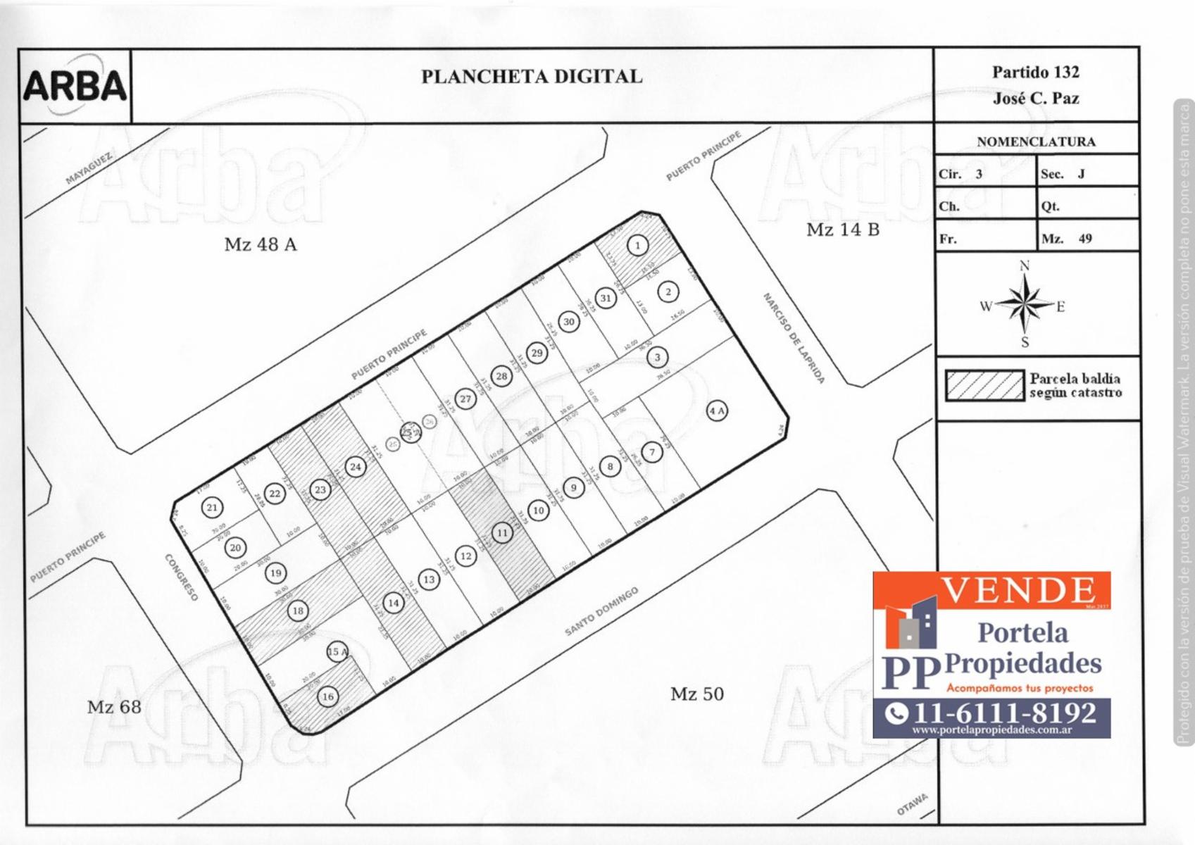 LOTE DE 312 M2 EN JOSE C. PAZ - 1
