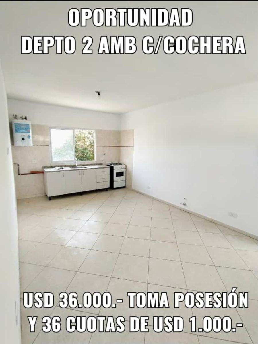 Depto de 2 Ambientes en Venta con Cochera cubierta Financiado