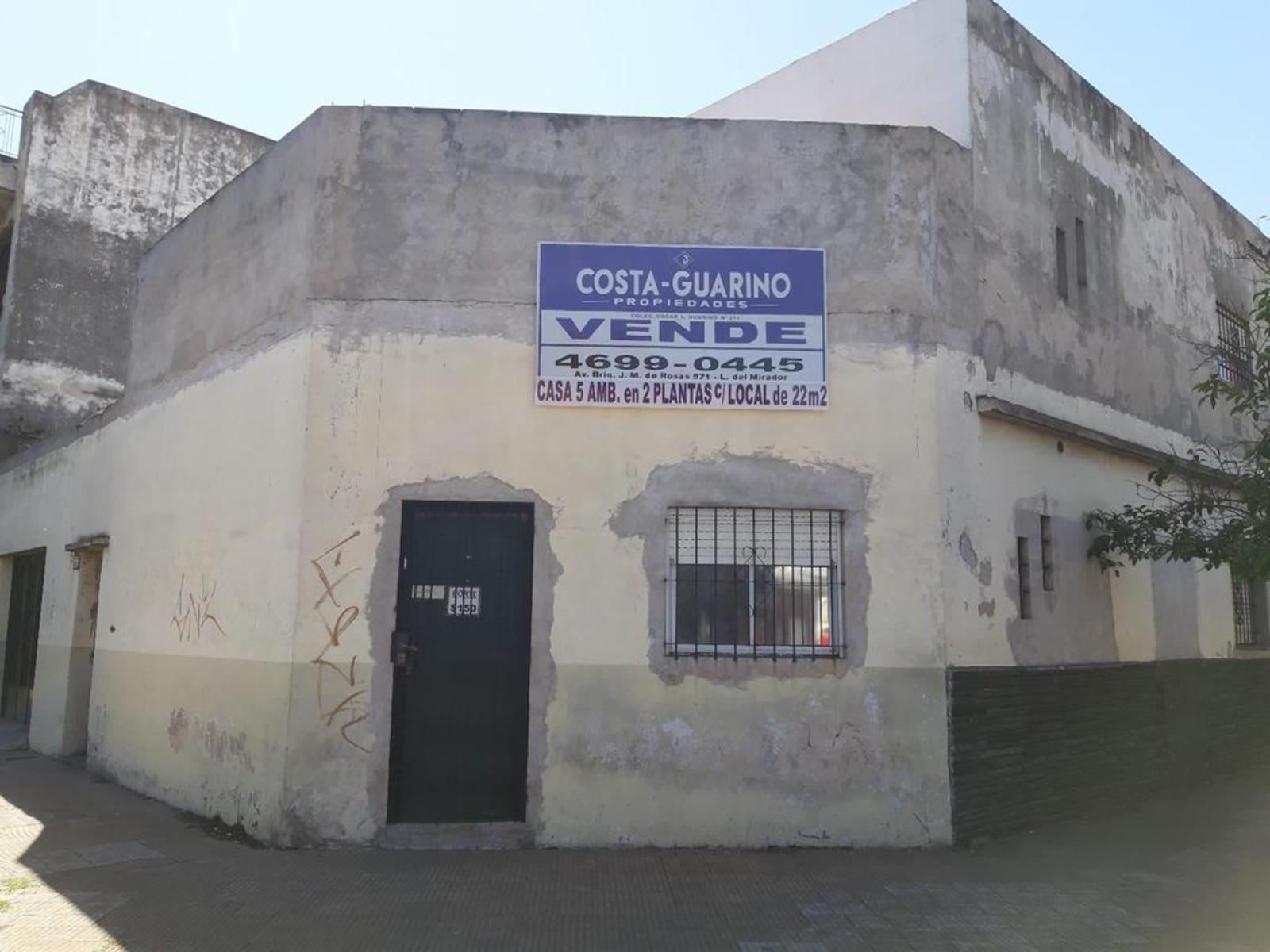 CASA DE 5 AMBIENTES CON COCHERA, PATIO, TERRAZA Y LOCAL COMERCIAL