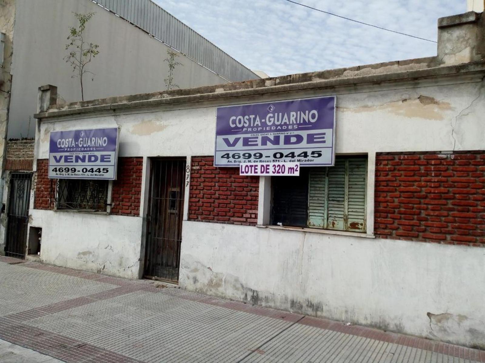 TERRENO DE 320 M² SOBRE AVENIDA EVA PERÓN CON UNA SUPERFICIE CONSTRUIBLE DE 912 M²