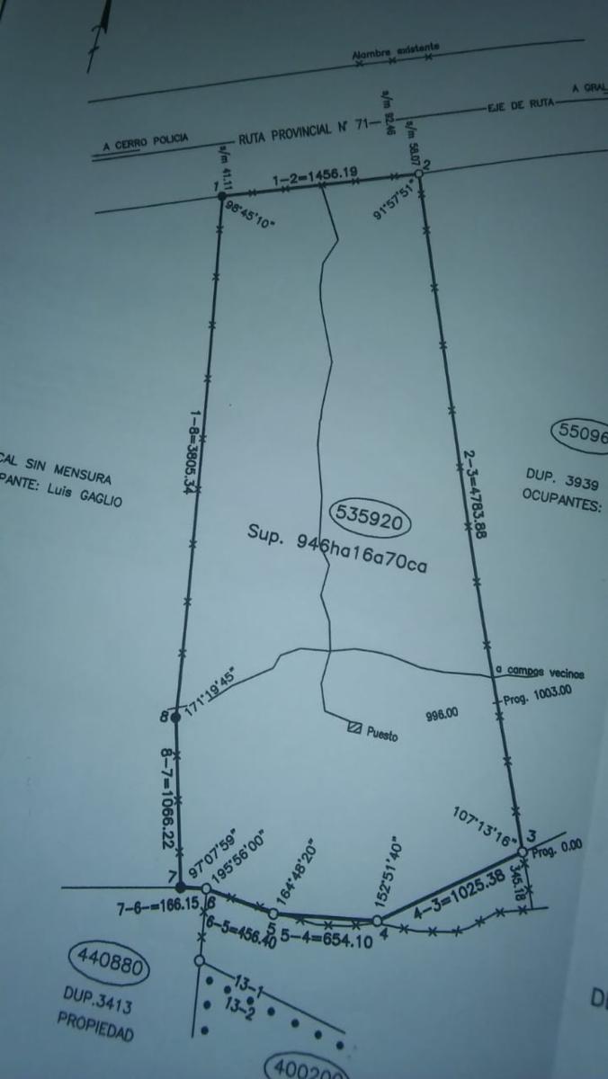 VENDO DOS CAMPOS EN LIMAY MAHUIDA, LA PAMPA . 5000 HECTAREAS - 24