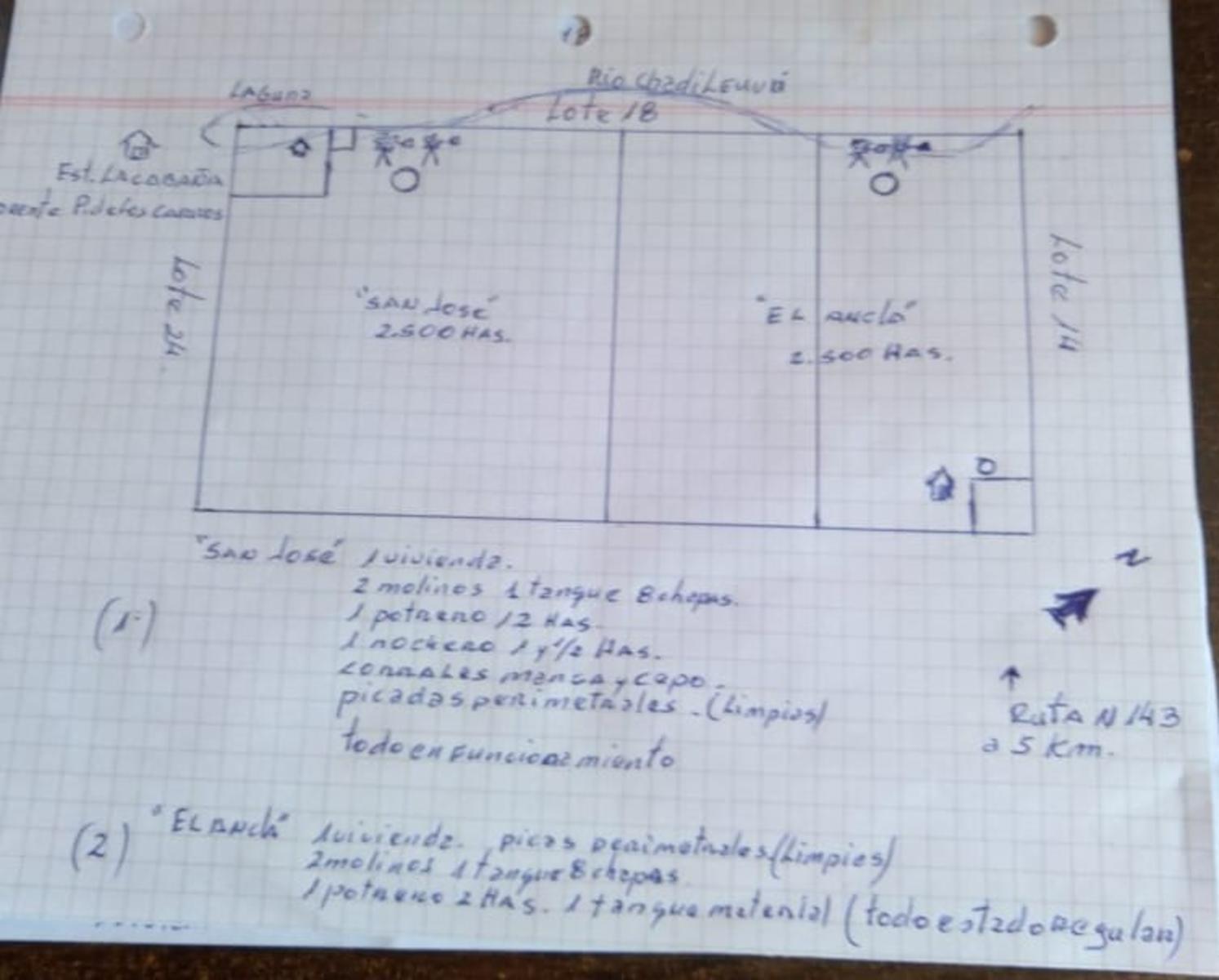 VENDO DOS CAMPOS EN LIMAY MAHUIDA, LA PAMPA . 5000 HECTAREAS - 35