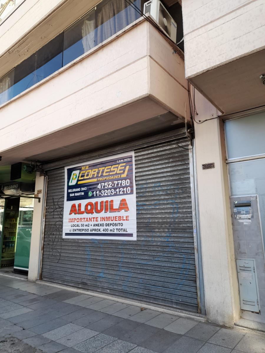 Alquiler San Martin ctro Local 50mts + anexo con entrepiso 400mts
