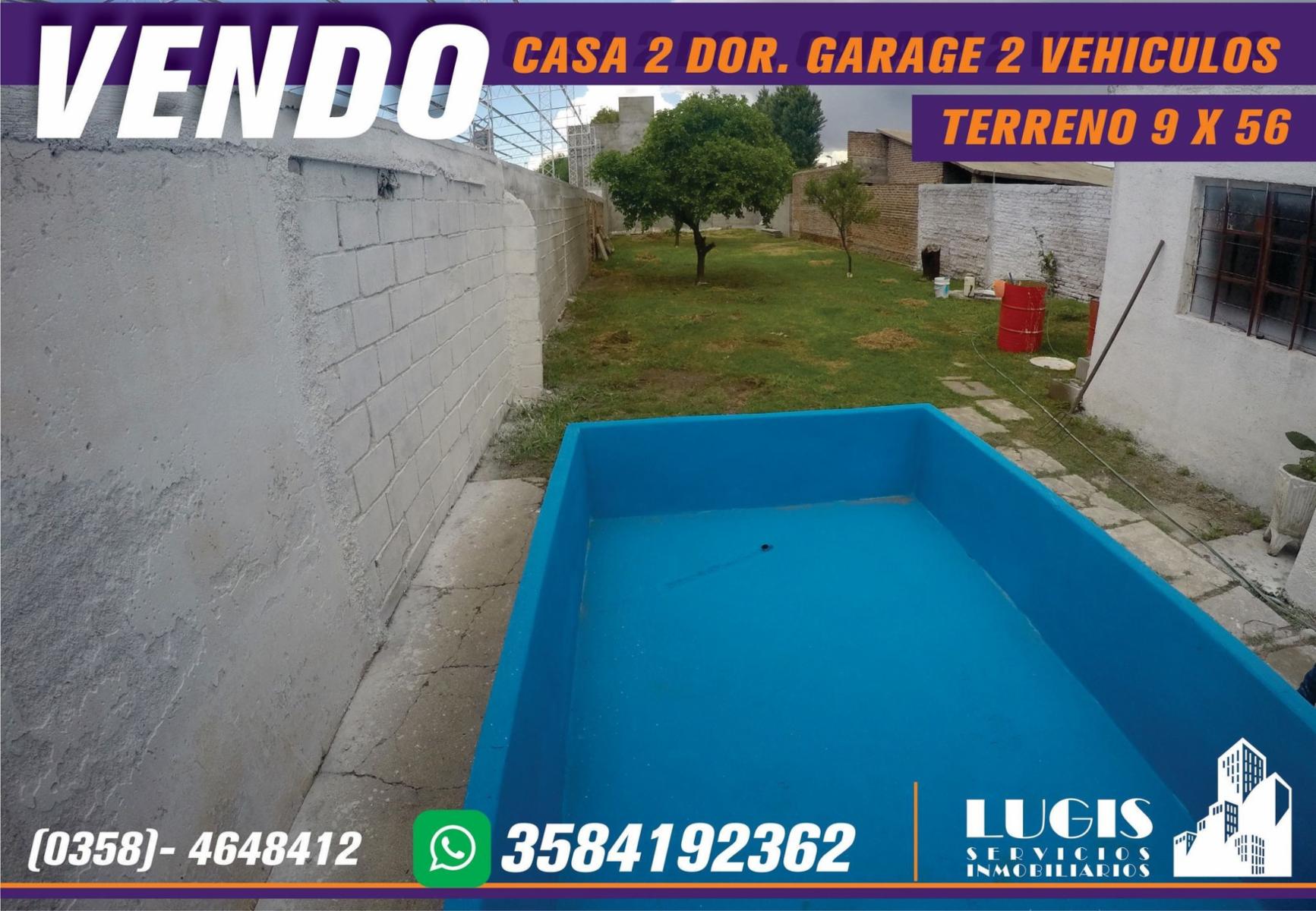 VENDO casa 2 dormitorios terreno 9x56