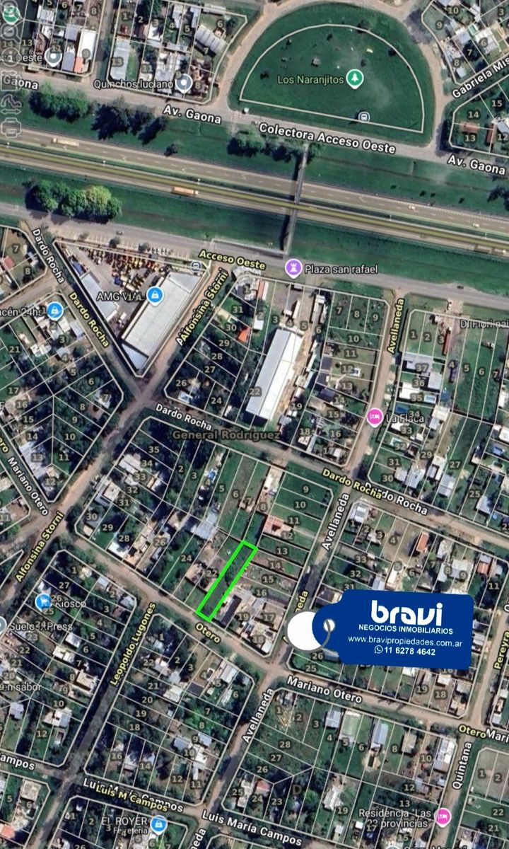 Lote en Gral Rodríguez Superficie de 550 m2