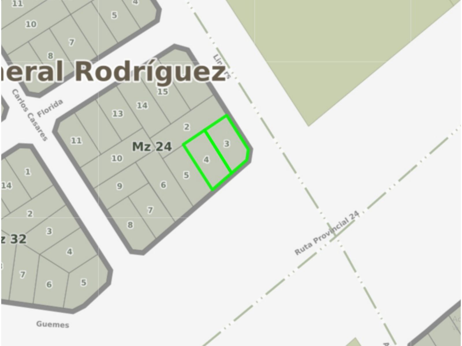 Terreno en esquina Ruta 24, General Rodríguez - 2
