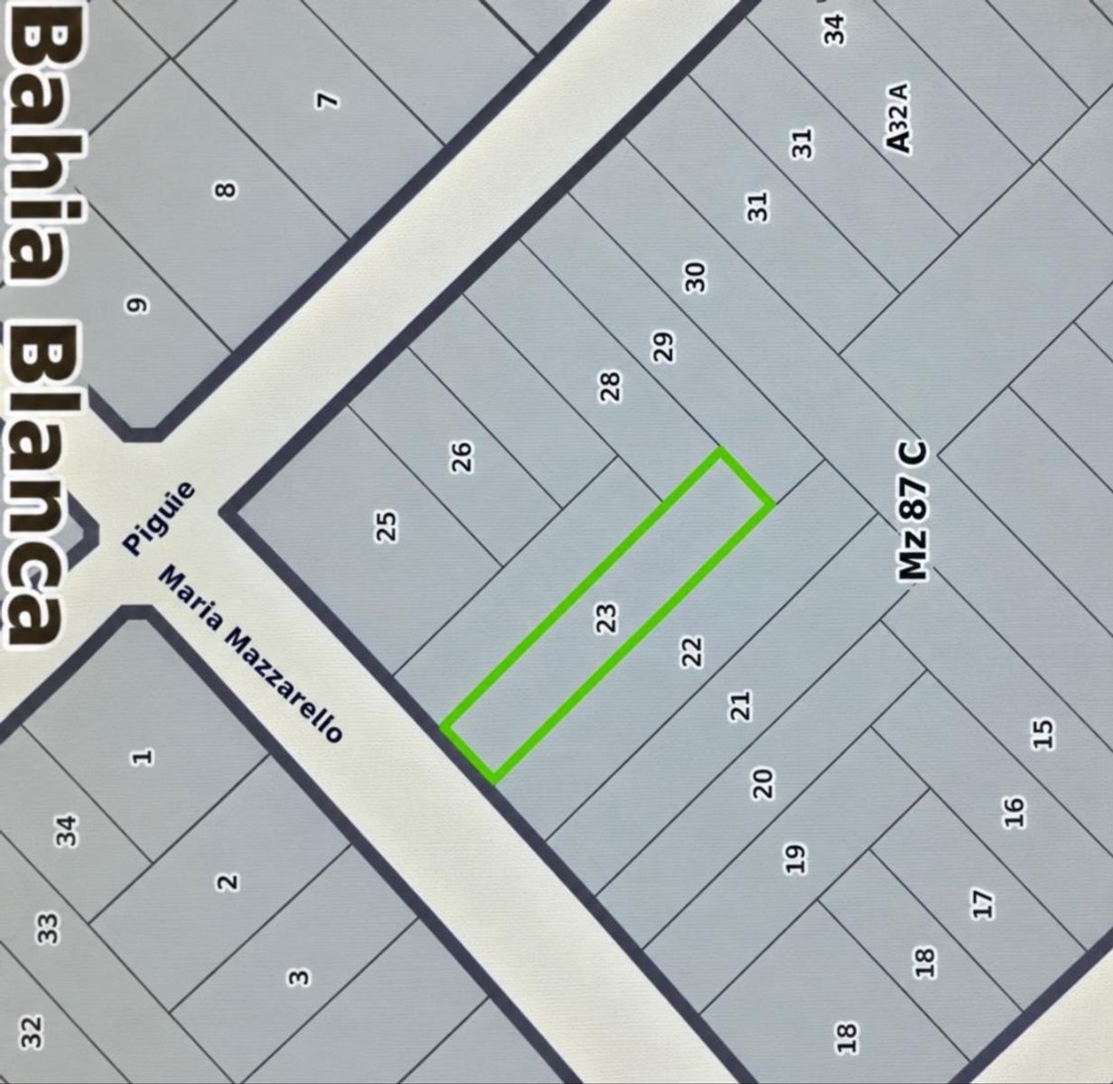 VENTA DE LOTE 8.66X43, PIGÜE 3000, BAHIA BLANCA — foto 5