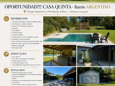 OPORTUNIDAD! CASA QUINTA, BARRIO ARGENTINO